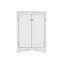 White Corner Bathroom Storage Cabinet with Adjustable Shelves - Freestanding Floor Cabinet for Small Space Organization