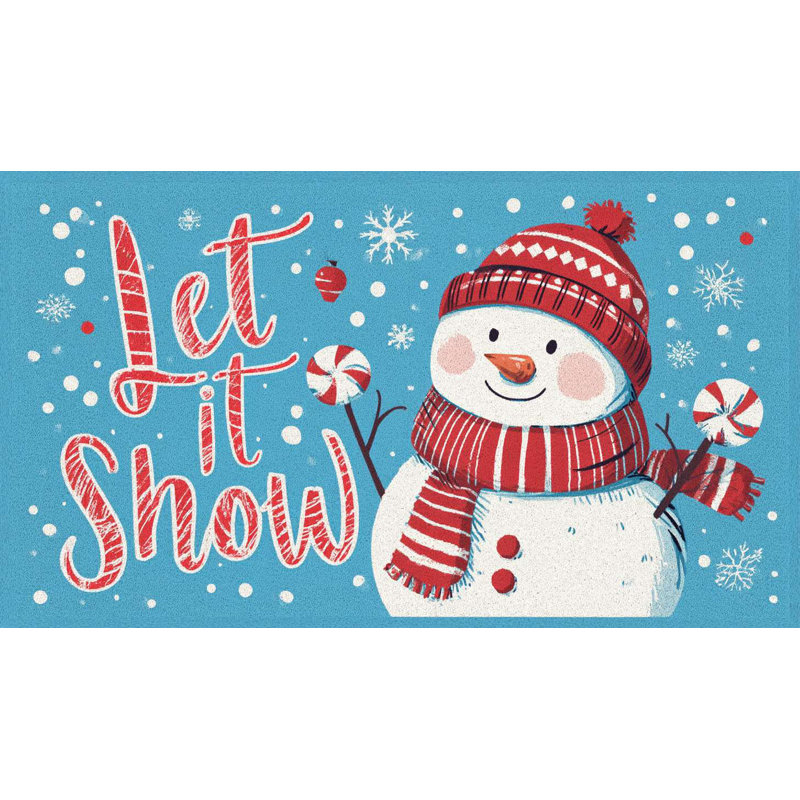 Paillasson en PVC durable pour Noël, 15,7 po x 27,6 po | Matériau 100% PVC, antidérapant | Conception festive des Fêtes, parfaite pour une utilisation intérieure et extérieure, facile à nettoyer, ajoute de la joie à votre entrée de maison