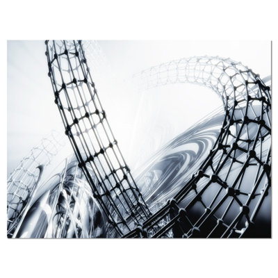 " Fractal 3D Black White Design "