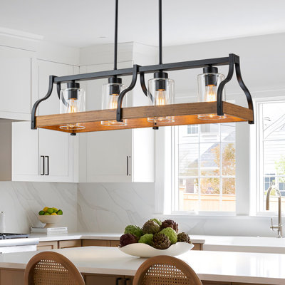 4-light Farmhouse Linear Kitchen Island Light