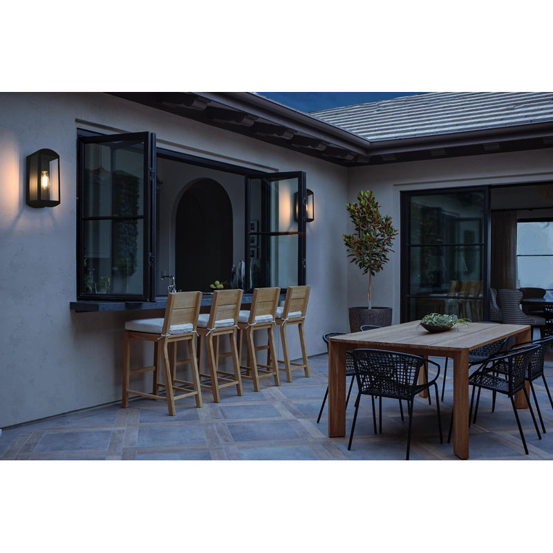 Miles Outdoor Wall Sconce in Black, 14" H x 6" W x 6" D