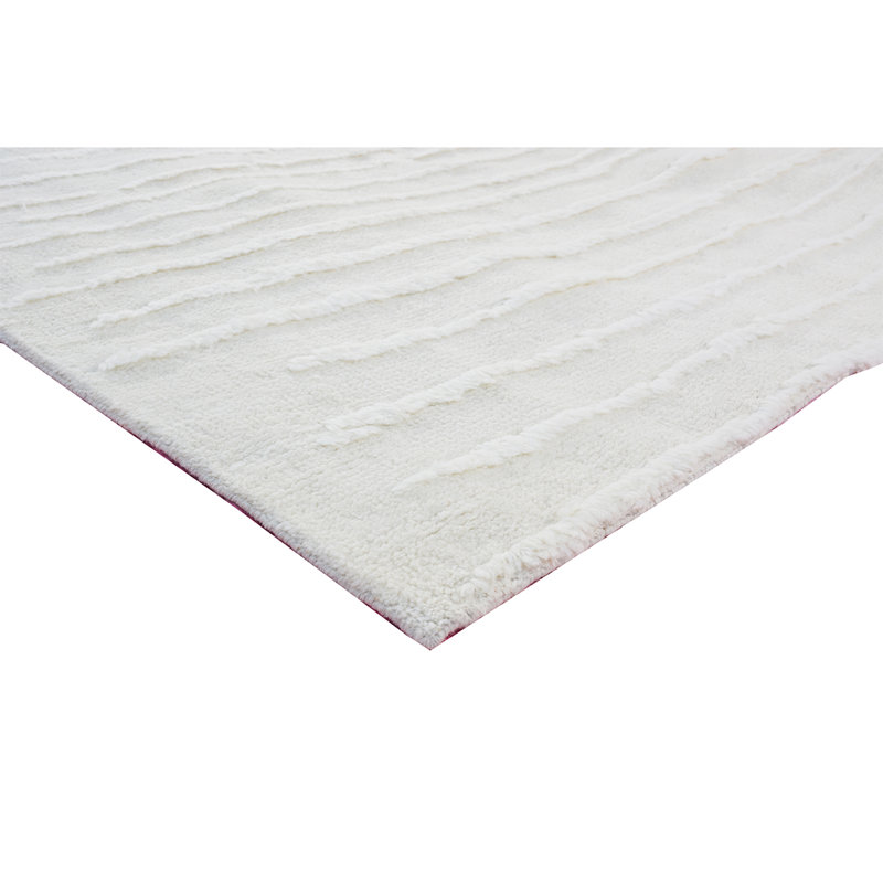 Wool Area Rug in White, Rectangle 9' x 12'