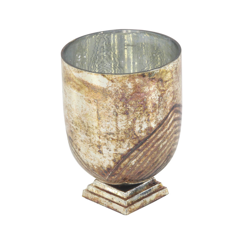 Hurricane de table en verre rustique, H 9 po x l 6 po x P 6 po