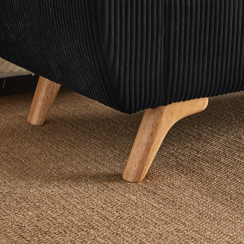 Banc de rangement en velours Velourrove, Noir
