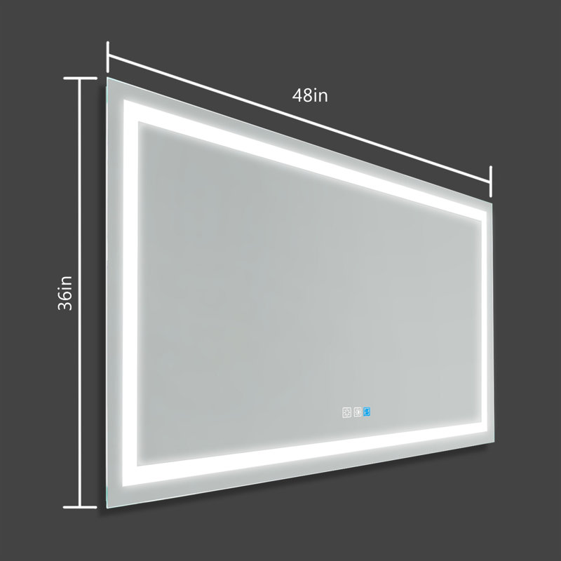 Miroir lumineux de maquillage / rasage, 36" H x 48" W x 1.4" D