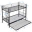 Lit superposé simple au-dessus d'un lit gigogne en métal avec ajout de chambre à coucher noir et moderne pour plus de confort, conception peu encombrante, structure en acier, performance silencieuse et stable, escalier sécuritaire, processus d'assemblage simple, pas de sommier tapissier-582461534