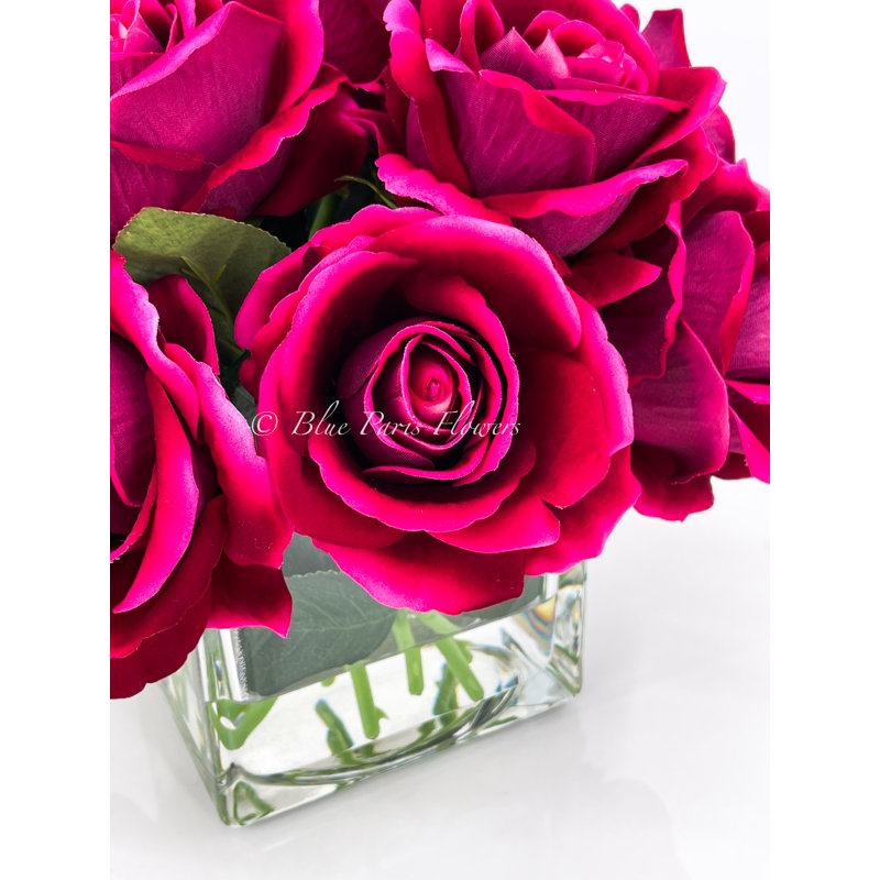 Arrangement de velours roses, centre de table artificiel artificiel, Rose