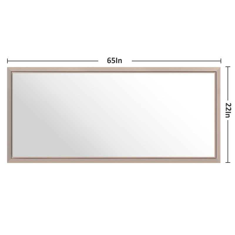 Miroir de salle de bain Charlirae, 65 po x 22 po, Mauve / doré