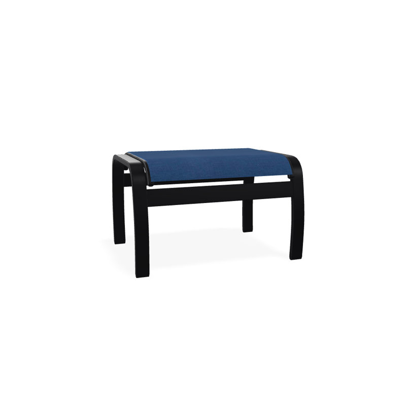 Repose-pieds d'extérieur avec coussin Askar, Cobalt 35D Sunbrella®, Noir texturé