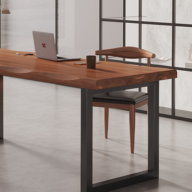 Minimalist Modern Solid Wood Desk, 29.52" H x 86.61" W x 35.43" D