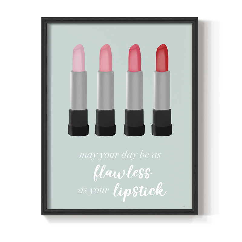 Flawless Lipstick Framed Print - Solid Wood, Black, 11" H x 9" W