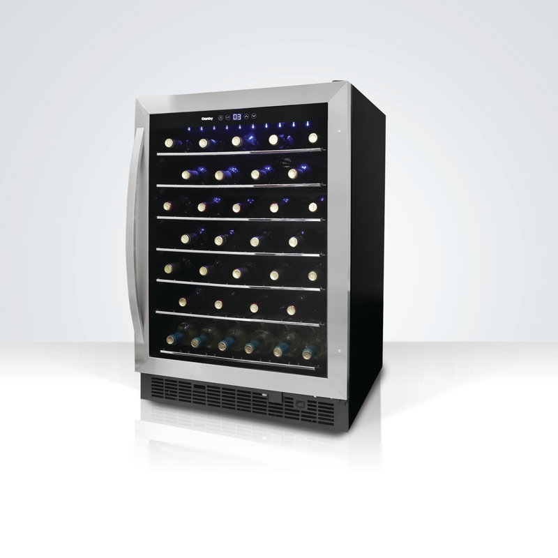 Stainless Steel Built-In 60 Bottle Wine Cooler with LED Lighting