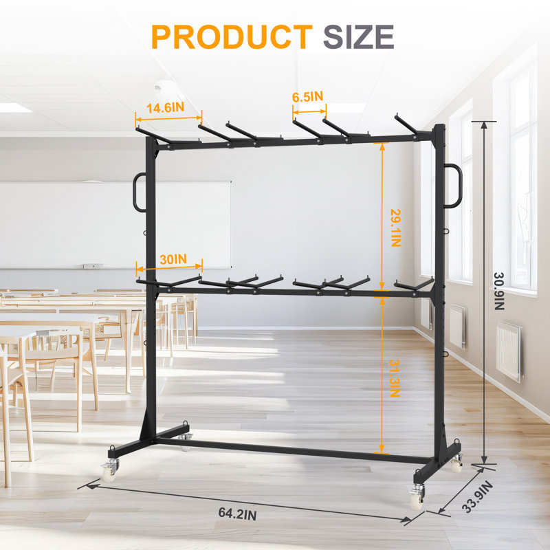 Chariot pliant robuste pour chaise et table - capacité de 1000 lb avec roues et housse de protection contre les intempéries