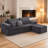 83.5'' Wide Comfy Cloud Couch Boneless Sectional Modern Sofa in a Box,Loveseat Sofa With Ottoman Sectional Couches for Living Room, Bedroom, Office, No Assembly Required-1864668497