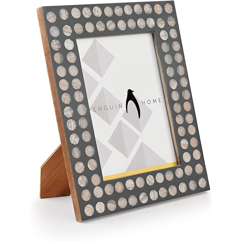 Bevelled Picture Frame, 21cm H x 16.7cm W x 21.7cm D, Grey