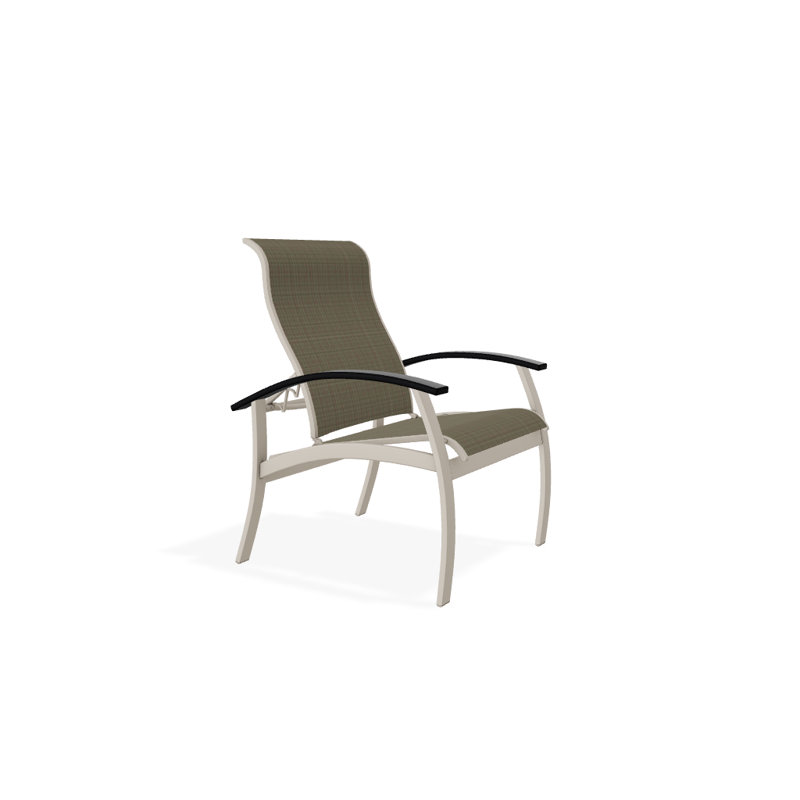 Chaise de patio Askar, Noir, Tweed Sunbrella® brun, Désert texturé