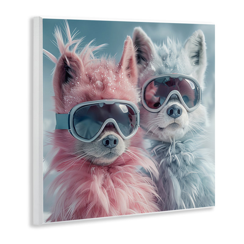 Art mural, "Foxes in Winter Goggles" par Lazar Studio