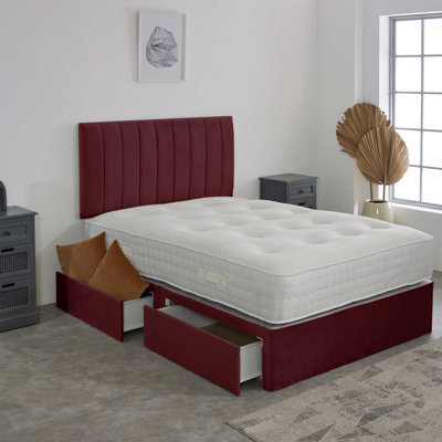 Upholstered Divan Bed with Mattress