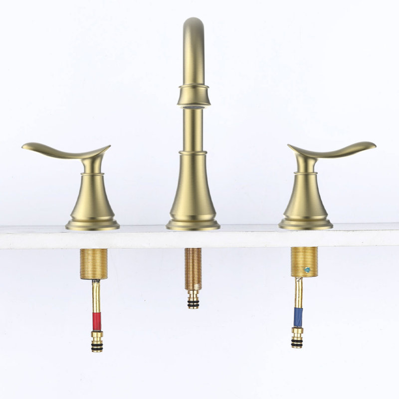 Bathroom faucet with 360 degree turn spout, Brushed Gold