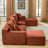 Modular Boneless Corduroy Sectional with Storage Console & USB No Assembly-1768815799