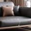 Coussin de canapé standard en similicuir noir-1400018952