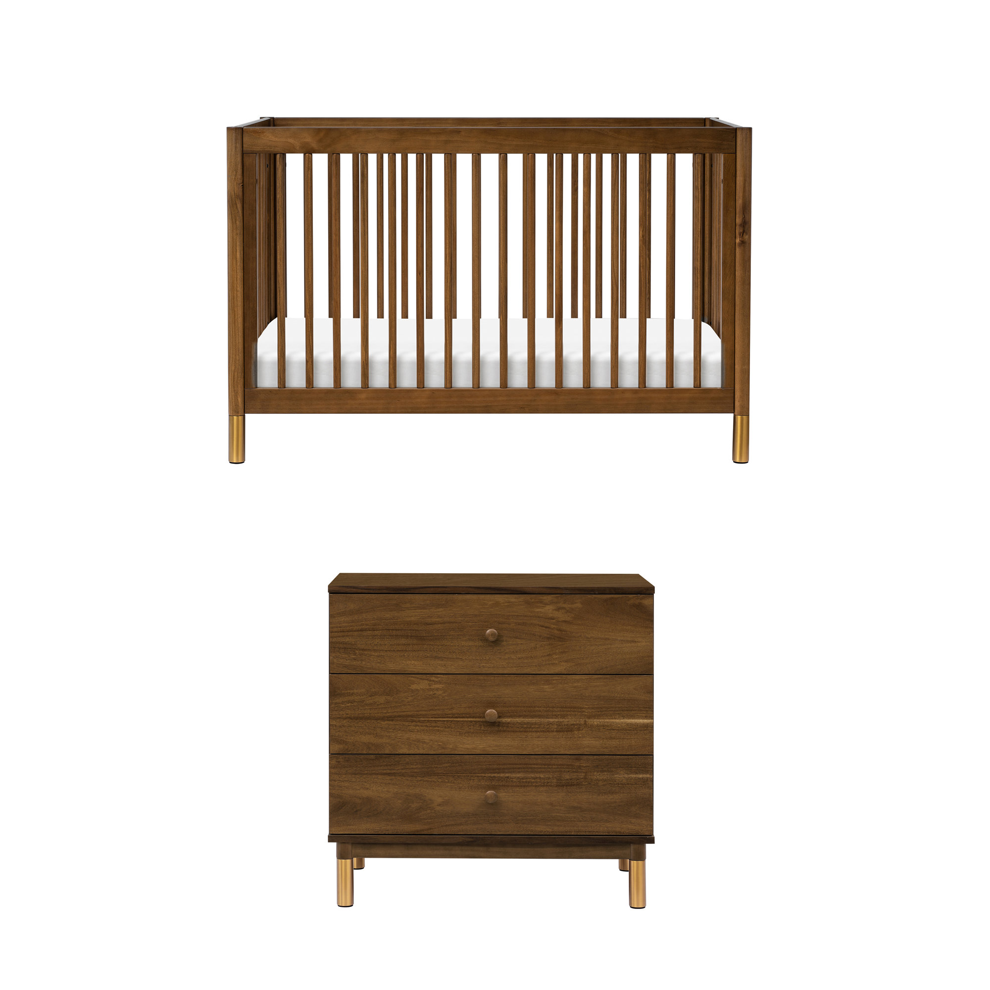 Gelato Convertible Standard Nursery Furniture Set, Walnut