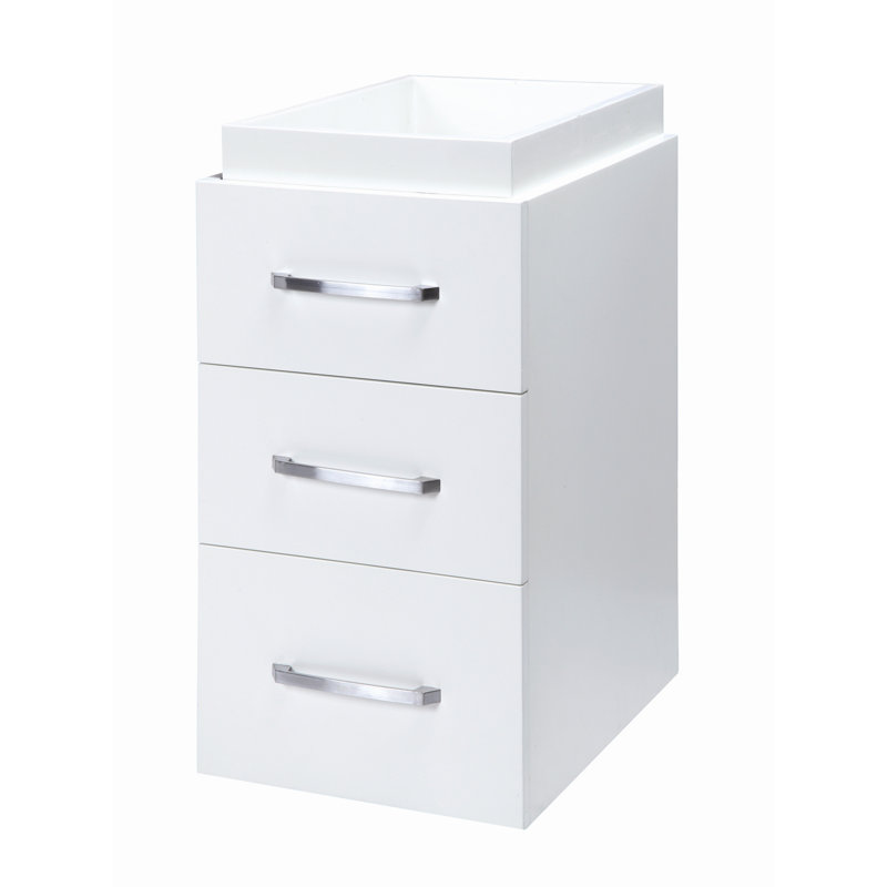 Base de meuble-lavabo à trois tiroirs 15 po Cameron, Blanc