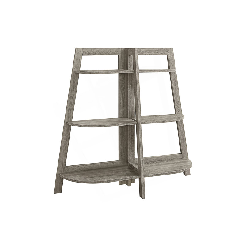 Modern Etagere Bookshelf, 3 Tier Bookcase, Taupe