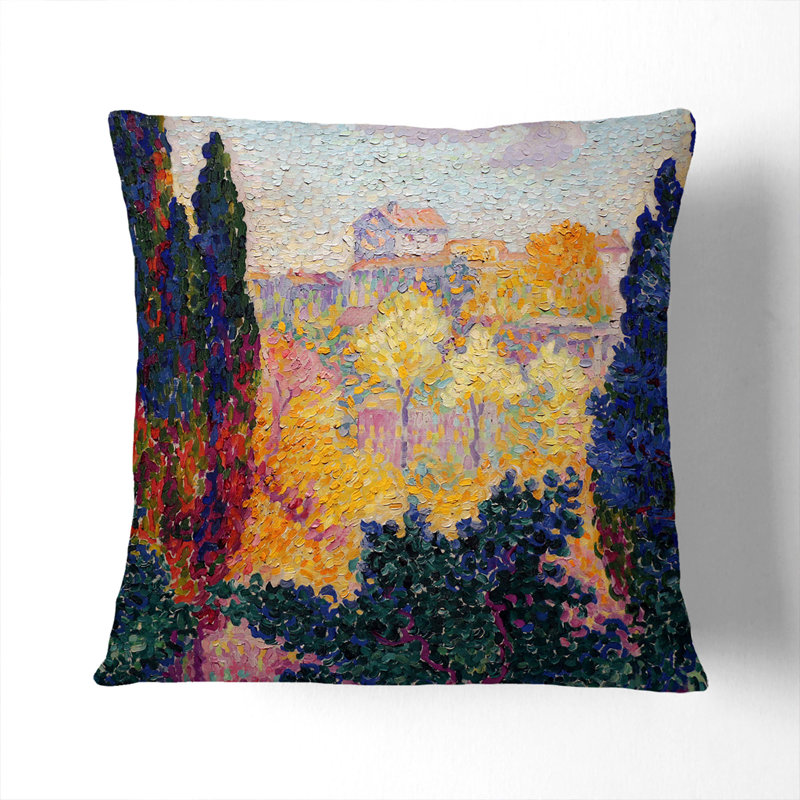 Cypresses Square Throw Cushion, 55cm H x 55cm W x 20cm D