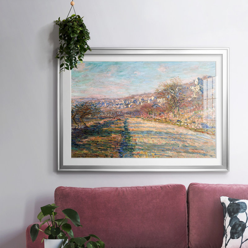 Monet, impression encadrée sur papier par Claude Monet, Argent, H 19 po x l 27 po x P 1,5 po
