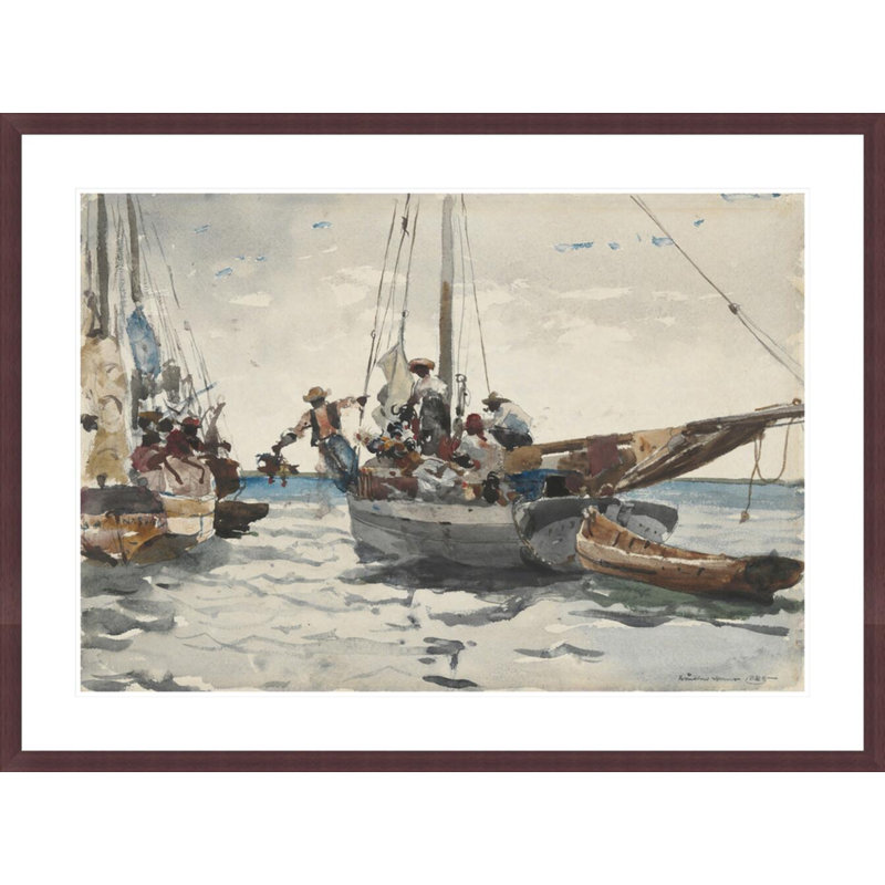 «Market Scene Nassau» par Winslow Homer, impression giclée sur cadre, H 30,89 po x l 41,5 po