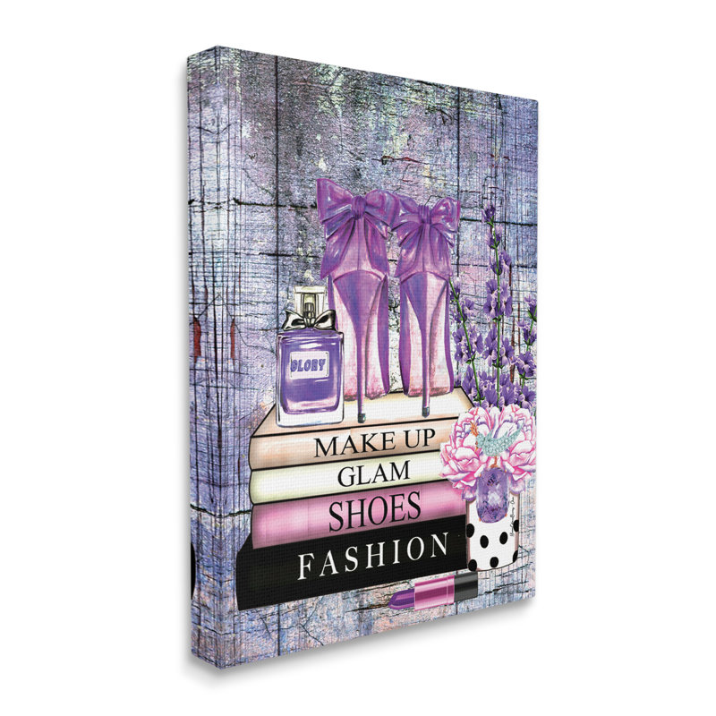 Art moderne sur toile, livres modernes et mauves par Yvonne Coleman Burney, H 20 po x l 16 po x P 1,5 po