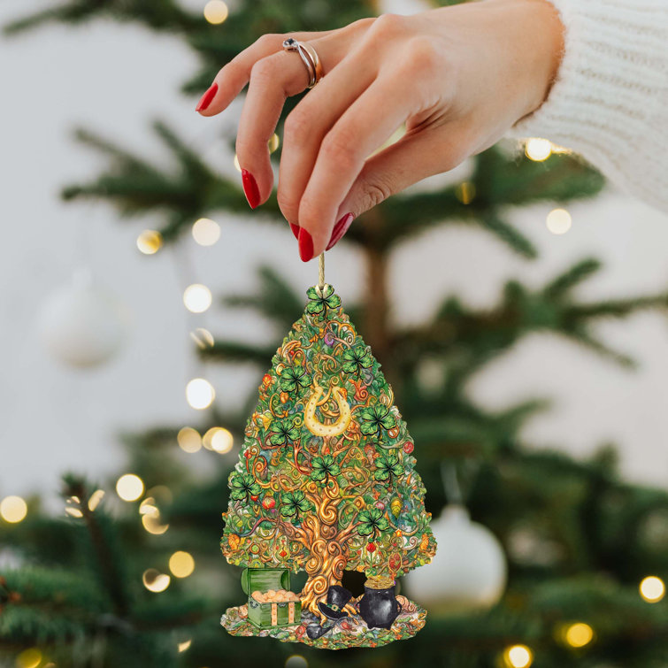 The Holiday Aisle® 3 Piece Irish-Inspired Santa Wooden Ornaments