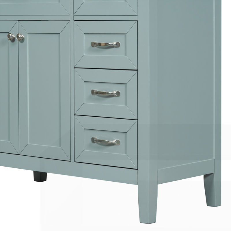 Meuble-lavabo 36 po avec lavabo, Vert, Argent argent