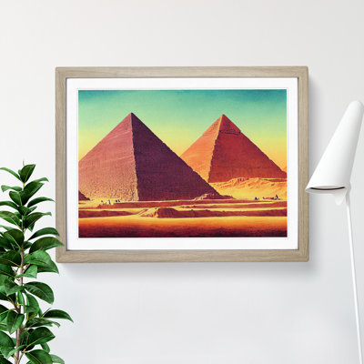 XH1022-7247X Pyramids In The Desert - Single Picture Frame Print