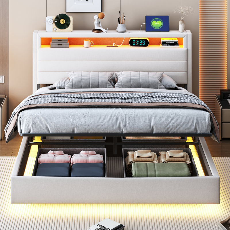 Bed, Beige