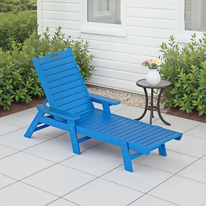 Chaise longue simple inclinable Laguna, Bleu pacifique