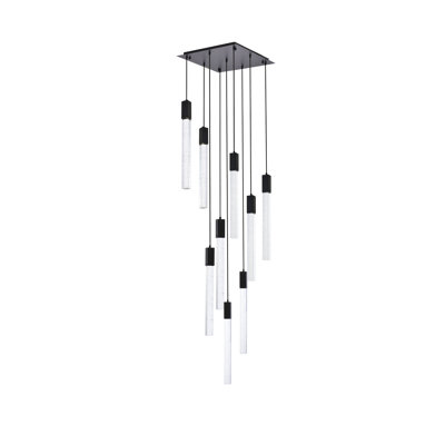 Luminaire suspendu rectangulaire à 9 lumières Aliha