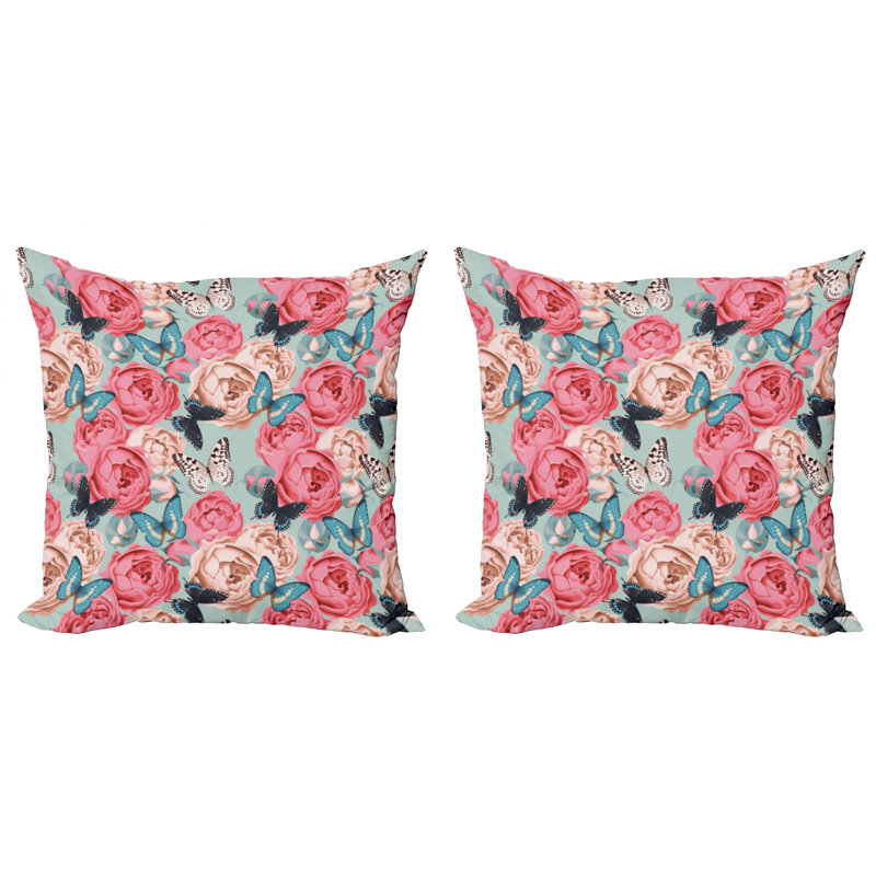 Multicolore, ensemble de 2 taies décoratives Ambesonne Butterfly, 20 po X 20 po