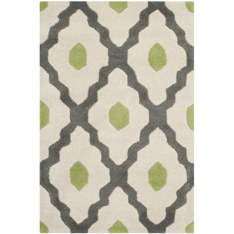 Carolene Hand Tufted Wool Geometric Rug, Rectangle 2' x 3'