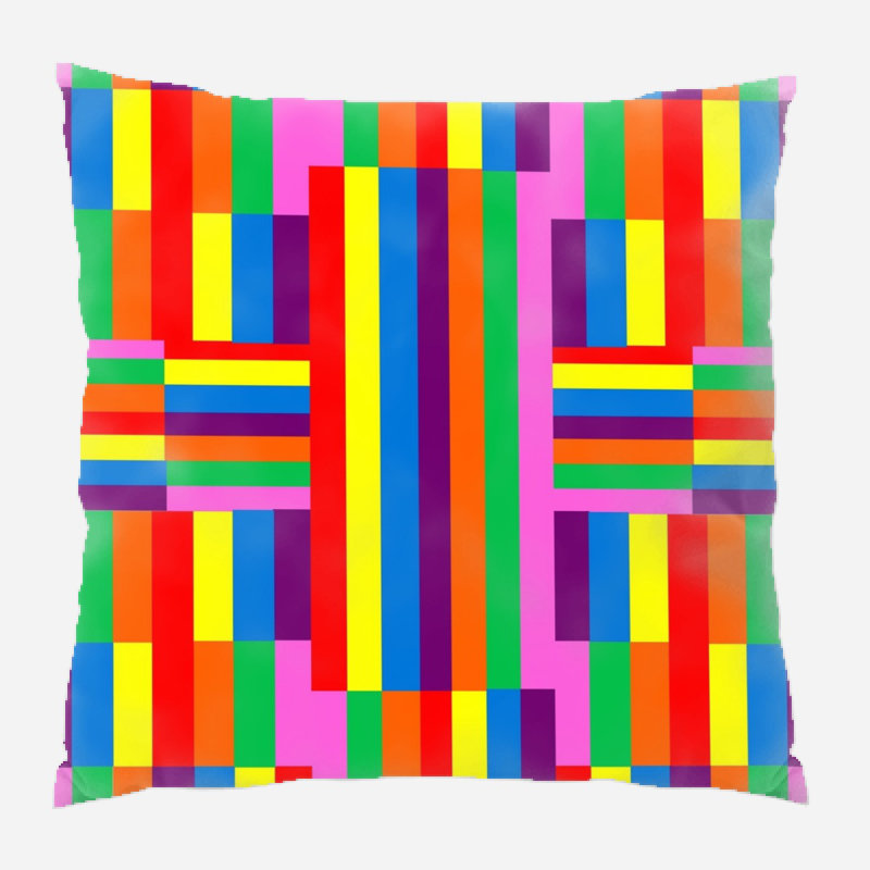 Geometric Microsuede Reversible Throw Pillow
