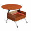 Table basse ronde à plateau relevable avec roulettes
