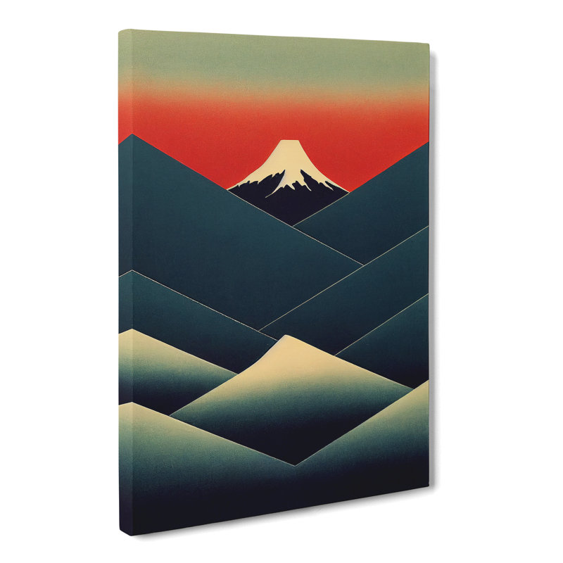 Howardwick Japanese Mountains Bauhaus - Wrapped Canvas Print, 60cm H x 40cm W x 3cm D