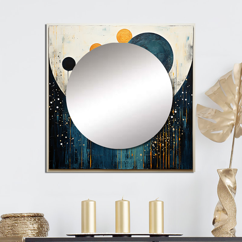 Aliana - Abstract Collages Square Mirror Wall Art For Bathroom, 23" x 23"
