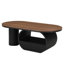 Table basse ovale de luxe de style industriel (120 cm), avec tiroir de rangement en métal noir, idéale pour le salon. Montage facile et stable.