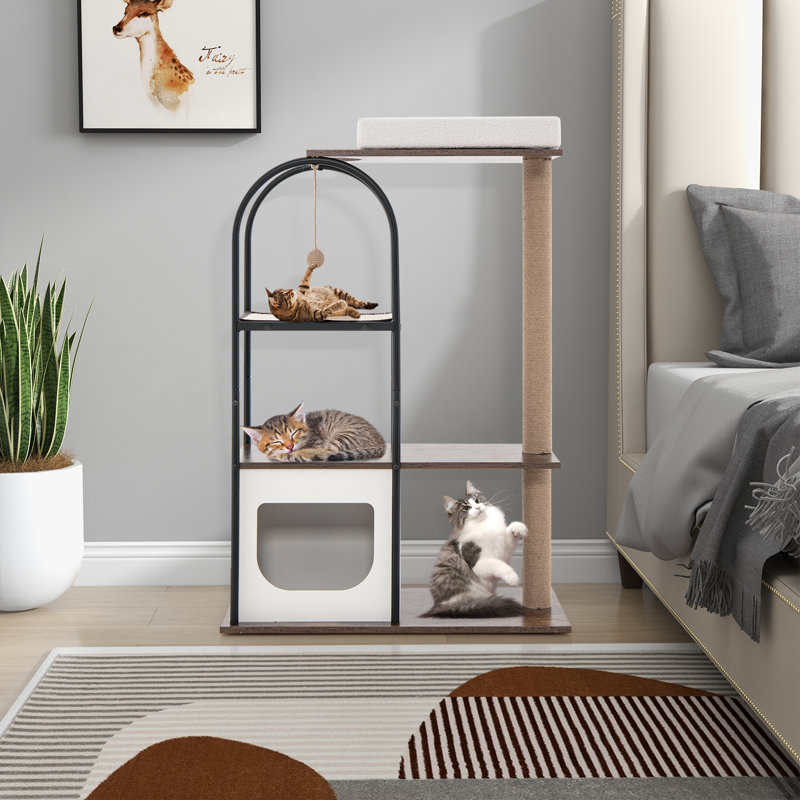 Aventura 118cm H Cat Tree, Brown/White