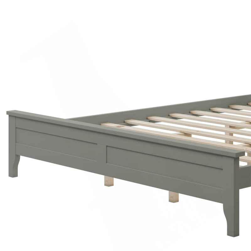 Wood Platform Bed, Gray, Queen