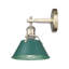 Meuble-lavabo de salle de bain 1 lumière Orwell en laiton vieilli avec pin vert-153687743