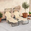 Chaises longues 22 po x 74,8 po x 11 po en acier brun clair et tissu Oxford