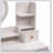 Stylish Vanity Table With Touch Control LED Mirror And Large Storage, Including Cushioned Stool, Adjustable Length For Modern Makeup Stations